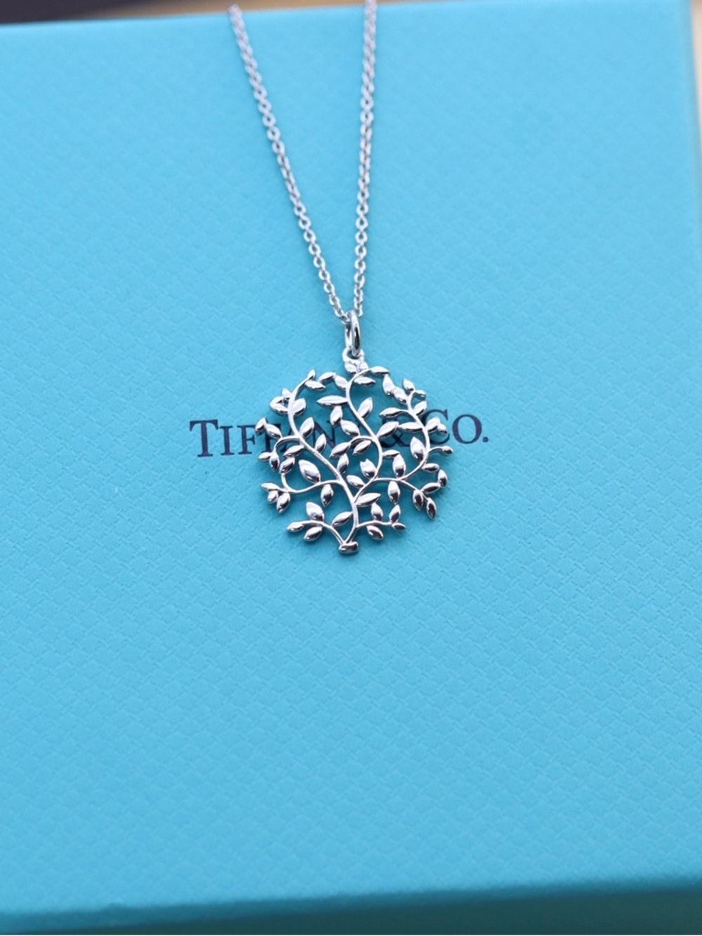 Tiffany & Co. Silver Vine Leaf Pendant Necklace - Silver